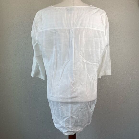 Eddie Bauer Quarter Button Down Tunic Top Size L EUC - Picture 4 of 7